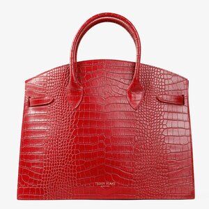 Teddy Blake Kate Red Croco Embossed Leather Handbag